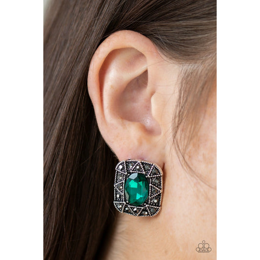Young Money - Green Earrings (Jewelry)