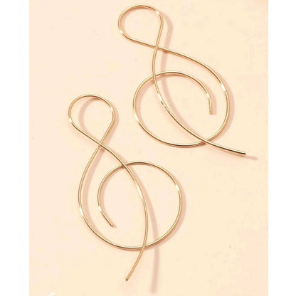 Golden note earrings